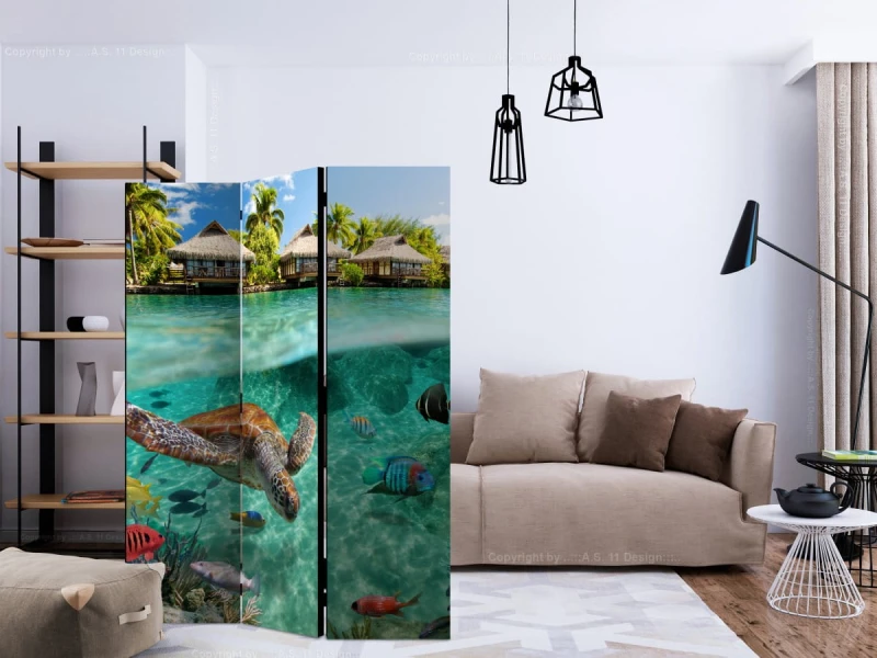 Parawan 3-częściowy - Pod powierzchnią wody [Room Dividers]