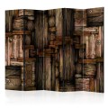 Parawan 5-częściowy - Drewniana układanka II [Room Dividers]