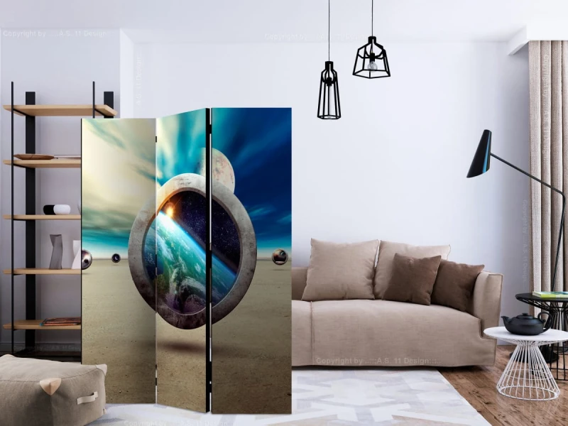 Parawan 3-częściowy - Spacer planet [Room Dividers]