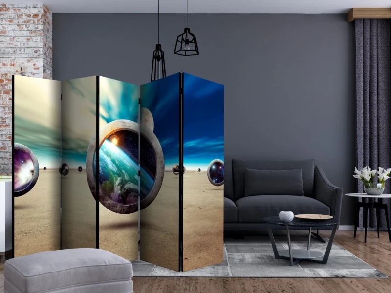 Parawan 5-częściowy - Spacer planet II [Room Dividers]