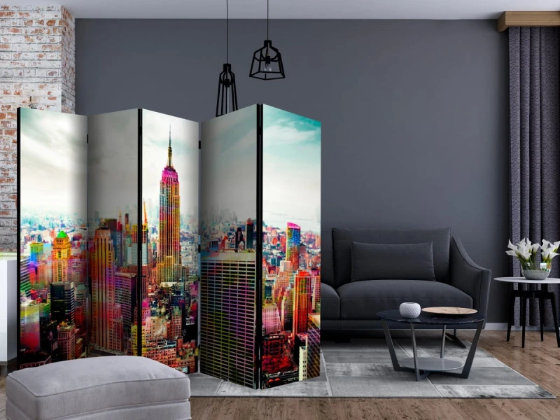 Parawan 5-częściowy - Colors of New York City II [Room Dividers]
