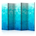 Parawan 5-częściowy - Lazurowy piksel II [Room Dividers]