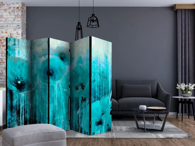 Parawan 5-częściowy - Turkusowe szaleństwo II [Room Dividers]