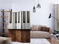 Parawan 3-częściowy - Zainspirowane Chopinem - mahoń [Room Dividers]