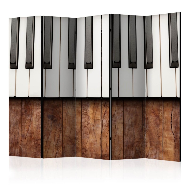 Parawan 5-częściowy - Zainspirowane Chopinem - mahoń II [Room Dividers]