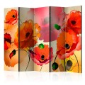 Parawan 5-częściowy - Aksamitne maki II [Room Dividers]
