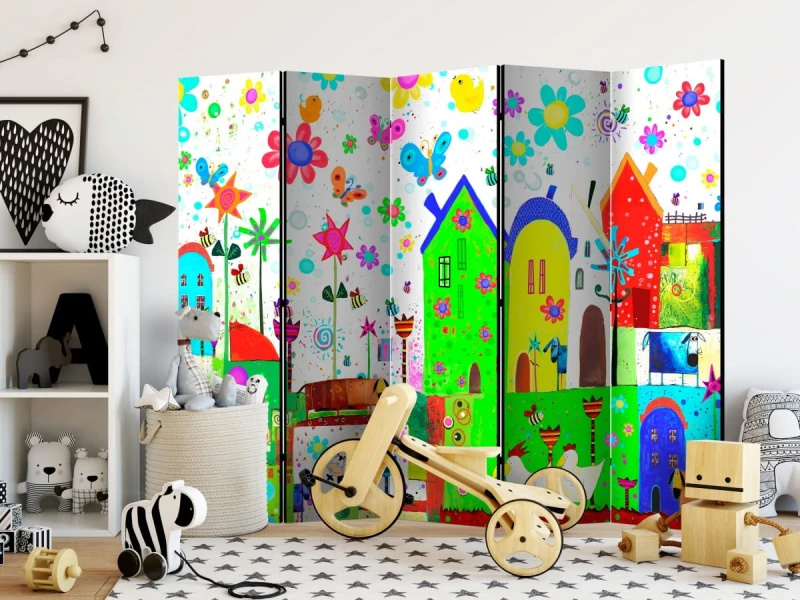 Parawan 5-częściowy - Wesoła farma II [Room Dividers]