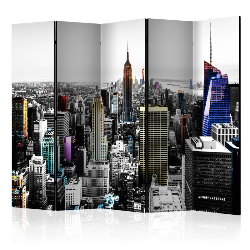 Parawan 5-częściowy - Opalizujące wieżowce II [Room Dividers]