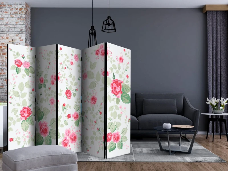 Parawan 5-częściowy - Różane przyjemności II [Room Dividers]
