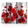 Parawan 5-częściowy - Maki w blasku księżyca II [Room Dividers]