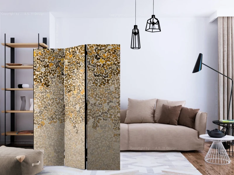 Parawan 3-częściowy - Sztuka i motyle [Room Dividers]