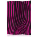 Parawan 3-częściowy - Zebra pattern (fioletowy) [Room Dividers]