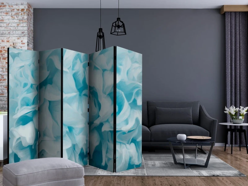 Parawan 5-częściowy - Azalia (niebieski) II [Room Dividers]