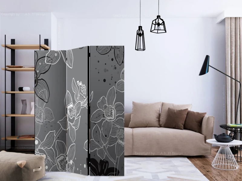 Parawan 3-częściowy - Winter flora [Room Dividers]