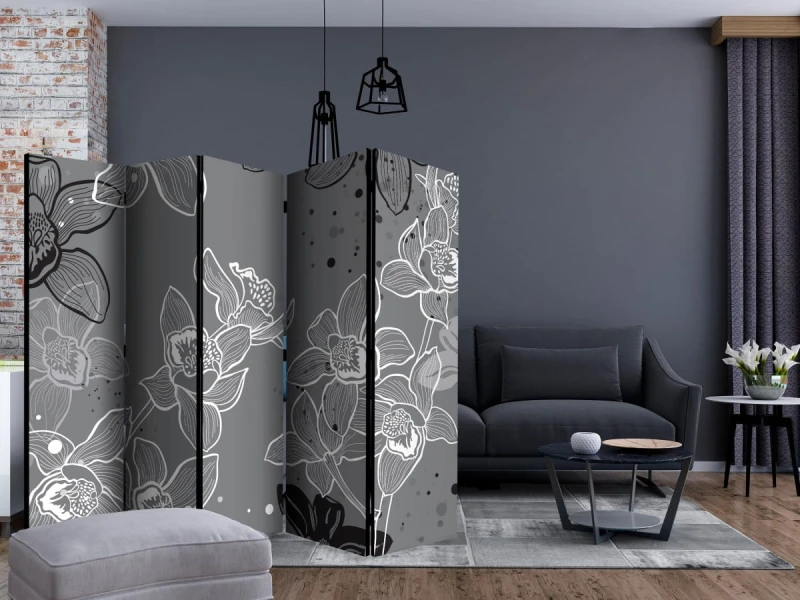Parawan 5-częściowy - Winter flora II [Room Dividers]