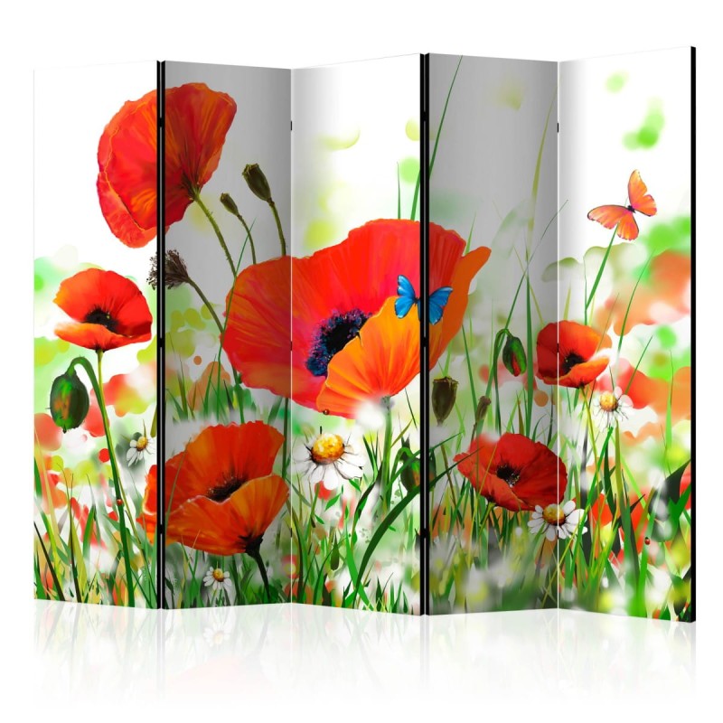 Parawan 5-częściowy - Country poppies II [Room Dividers]