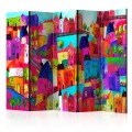 Parawan 5-częściowy - Tęczowe miasteczko II [Room Dividers]