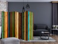 Parawan 5-częściowy - Drewniana tęcza II [Room Dividers]