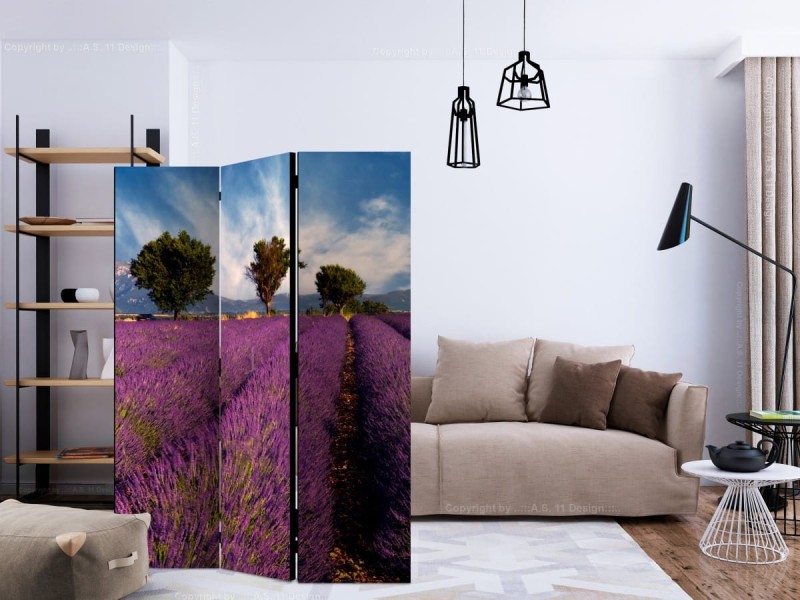 Parawan 3-częściowy - Lavender field in Provence, France [Room Dividers]