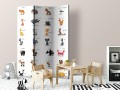 Parawan 3-częściowy - Learning by playing (animals) [Room Dividers]