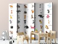 Parawan 5-częściowy - Learning by playing (animals) II [Room Dividers]