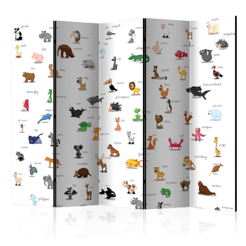 Parawan 5-częściowy - zwierzęta (dla dzieci) II [Room Dividers]