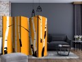 Parawan 5-częściowy - Birches on the orange background II [Room Dividers]