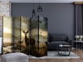Parawan 5-częściowy - Jelenie nad górskim potokiem II [Room Dividers]