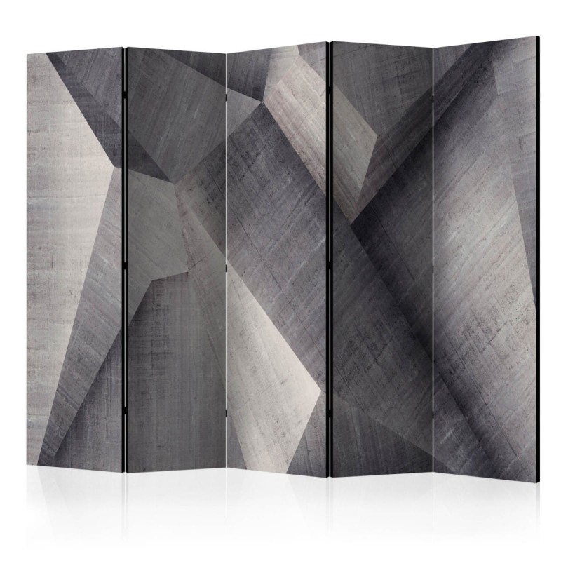 Parawan 5-częściowy - Abstrakcyjne betonowe bloki II [Room Dividers]