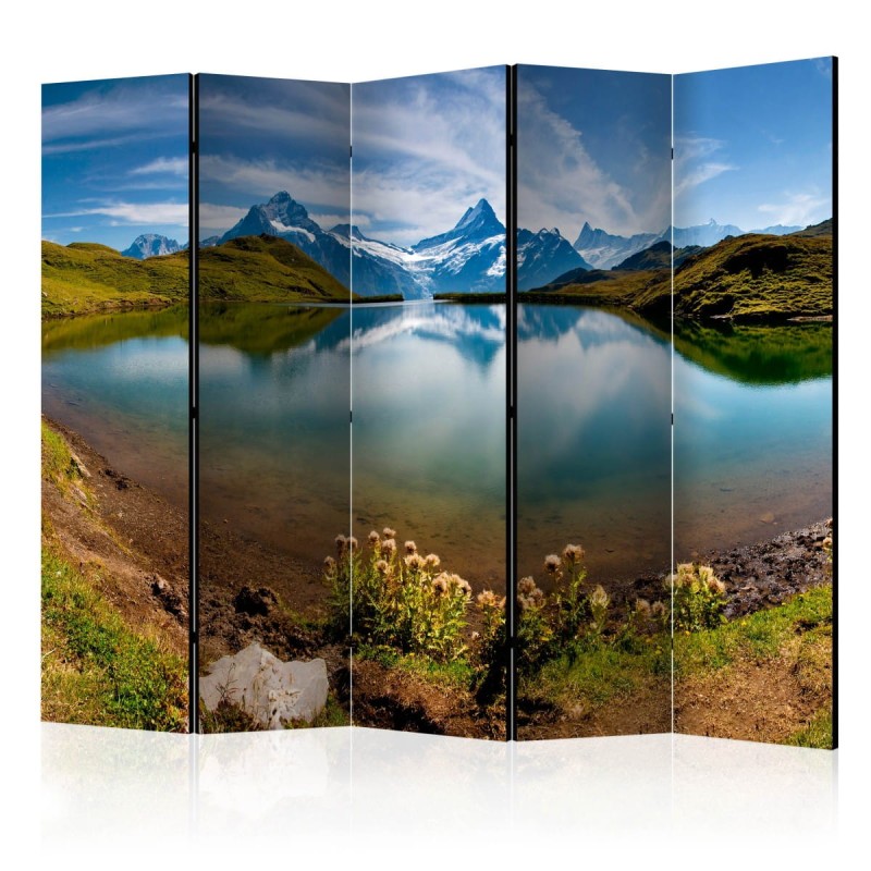 Parawan 5-częściowy - Góry odbijające się w tafli jeziora, Szwajcaria II [Room Dividers]