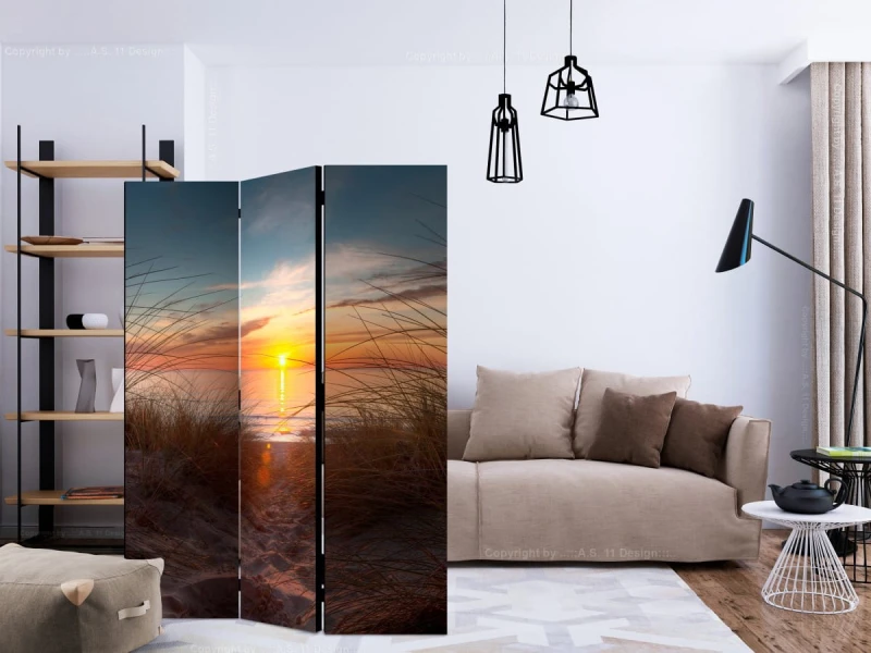 Parawan 3-częściowy - Zachód słońca nad Oceanem Atlantyckim [Room Dividers]