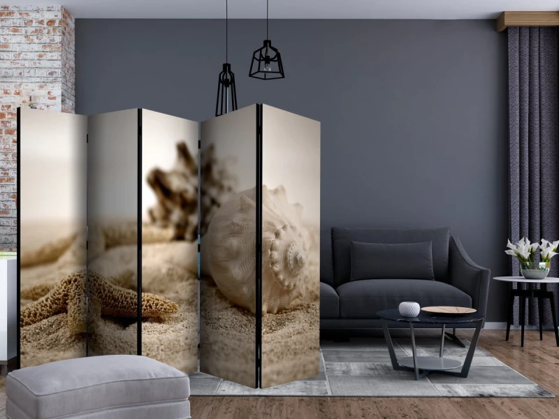 Parawan 5-częściowy - Plaża i muszelka II [Room Dividers]