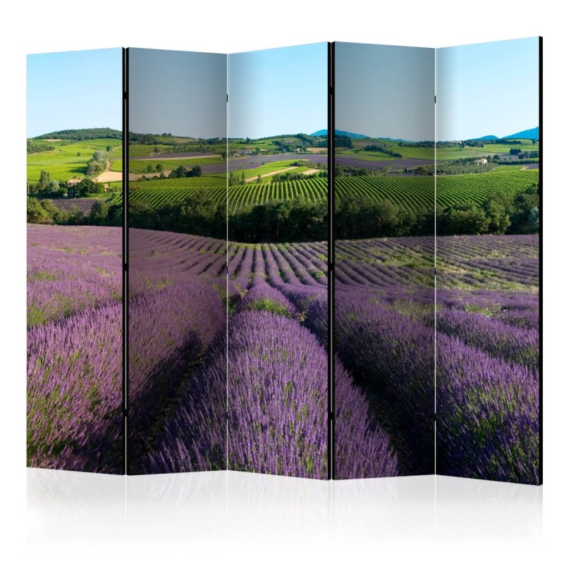 Parawan 5-częściowy - Lawendowe pola II [Room Dividers]