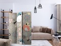 Parawan 3-częściowy - Wzór z ptaszkami [Room Dividers]
