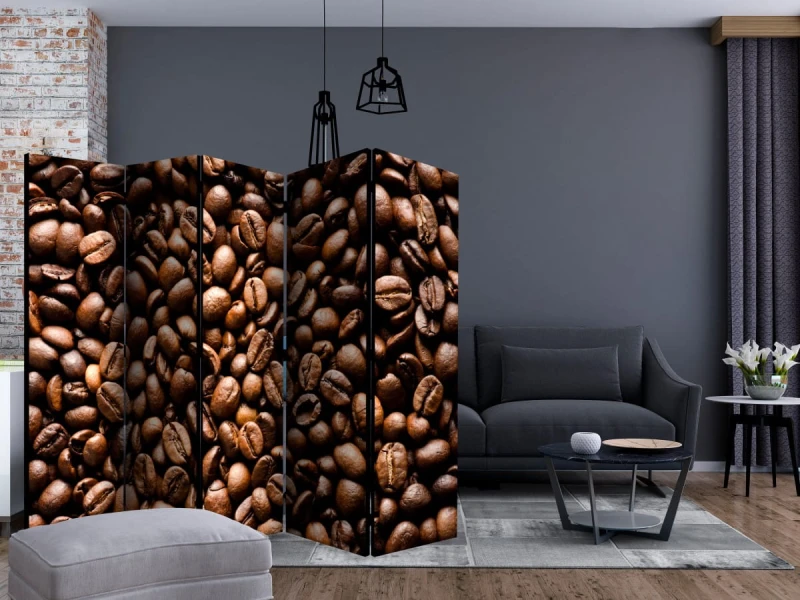 Parawan 5-częściowy - Roasted coffee beans II [Room Dividers]