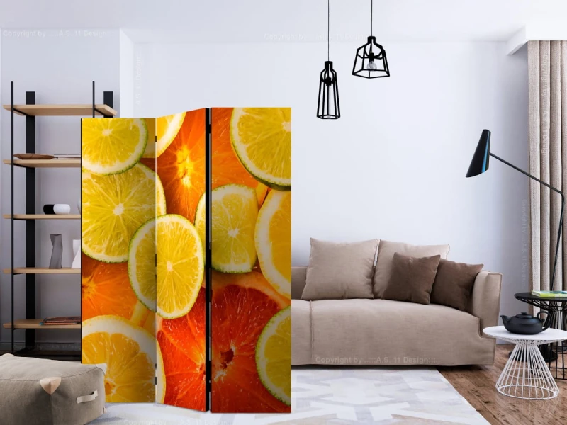 Parawan 3-częściowy - Citrus fruits [Room Dividers]