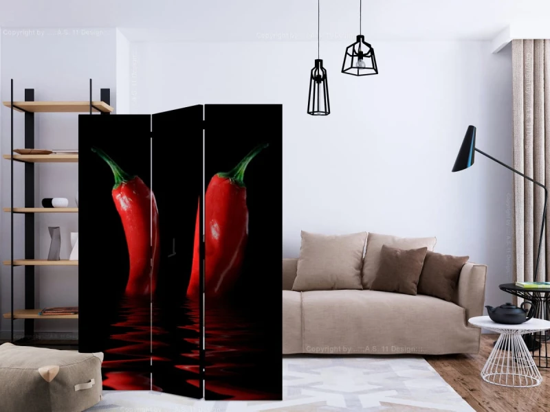 Parawan 3-częściowy - Papryka chili [Room Dividers]