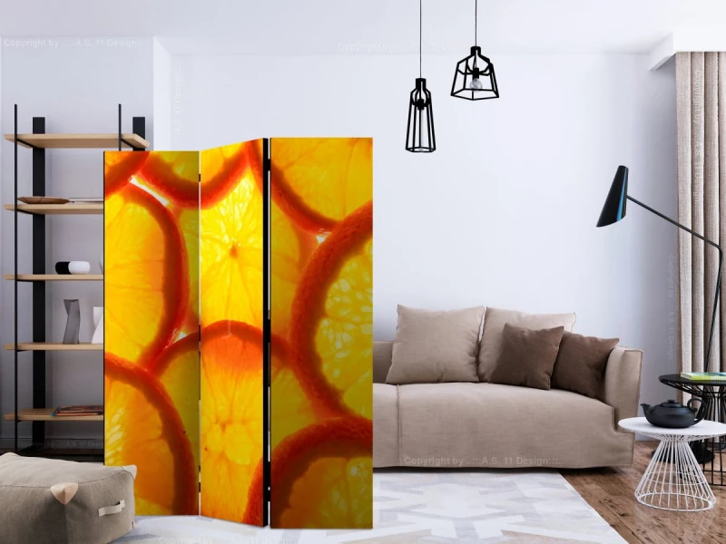 Parawan 3-częściowy - Plasterki pomarańczy [Room Dividers]