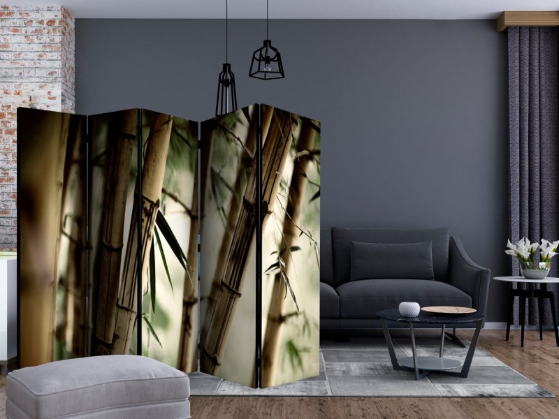 Parawan 5-częściowy - Fog and bamboo forest II [Room Dividers]