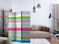 Parawan 3-częściowy - Bright stripes [Room Dividers]