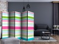 Parawan 5-częściowy - Bright stripes II [Room Dividers]