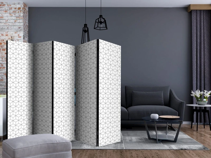 Parawan 5-częściowy - Kostki - tekstura II [Room Dividers]