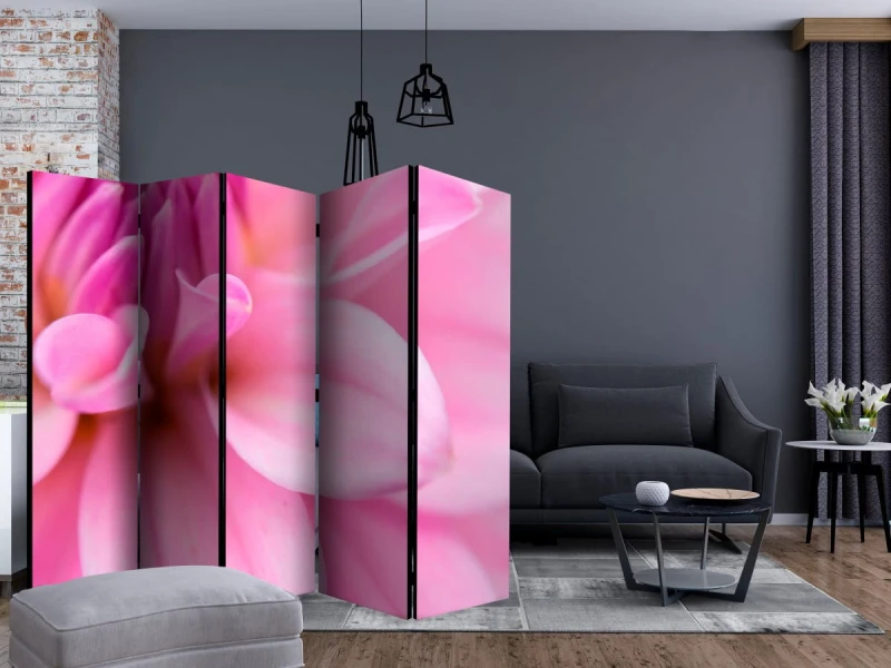 Parawan 5-częściowy - Kwiatowe płatki - dalia II [Room Dividers]