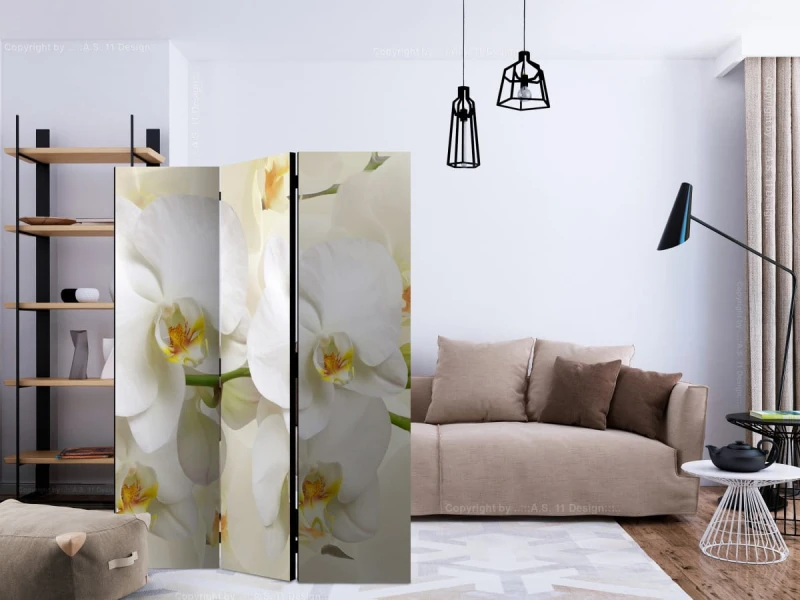 Parawan 3-częściowy - Gałązka orchidei [Room Dividers]