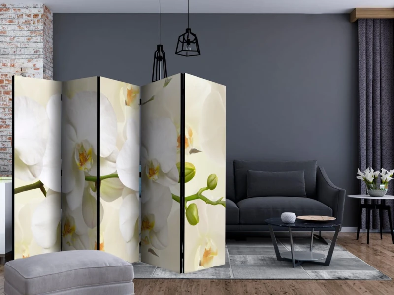 Parawan 5-częściowy - Gałązka orchidei II [Room Dividers]