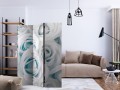Parawan 3-częściowy - Atłasowa róża (turkusowy) [Room Dividers]
