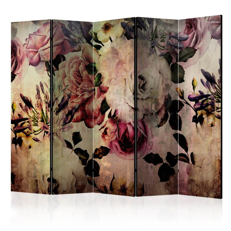 Parawan 5-częściowy - Kwiaty nostalgii II [Room Dividers]