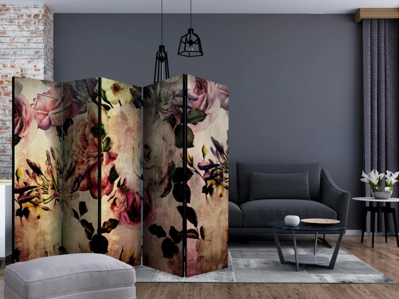 Parawan 5-częściowy - Kwiaty nostalgii II [Room Dividers]