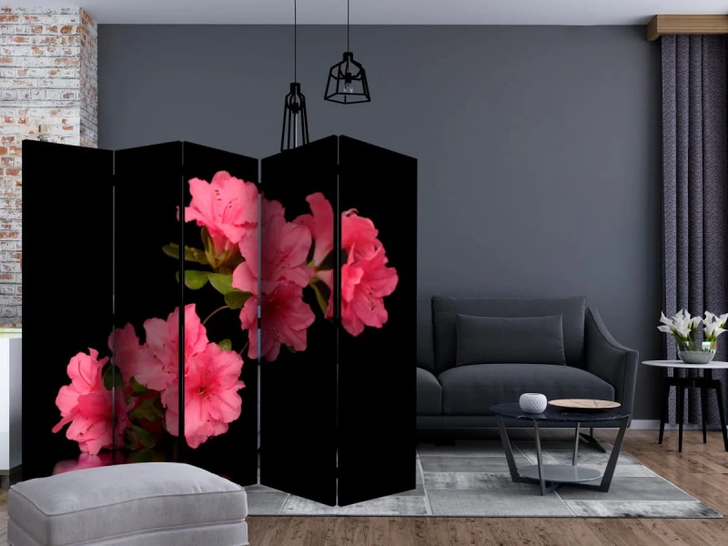 Parawan 5-częściowy - Azalea in Black II [Room Dividers]