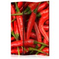 Parawan 3-częściowy - papryka chili - tło [Room Dividers]